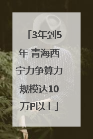 3年到5年 青海西宁力争算力规模达10万P以上