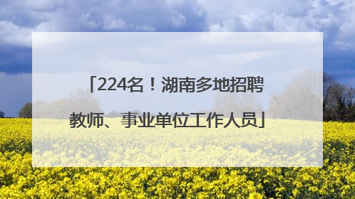 224名！湖南多地招聘教师、事业单位工作人员