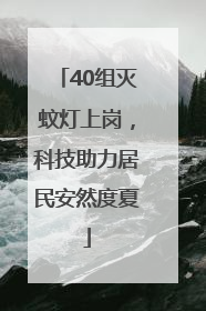 40组灭蚊灯上岗，科技助力居民安然度夏