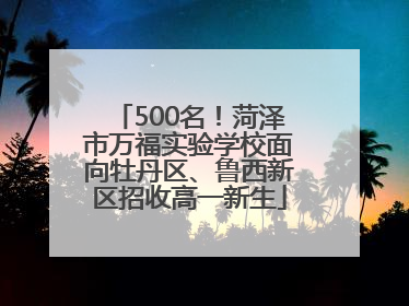 500名！菏泽市万福实验学校面向牡丹区、鲁西新区招收高一新生