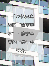 72亿只套袋的“致富算术”：静宁苹果的“袋”中经济