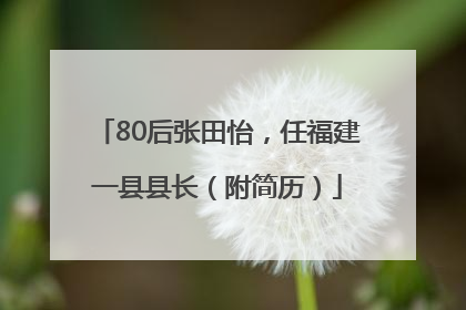 80后张田怡，任福建一县县长（附简历）